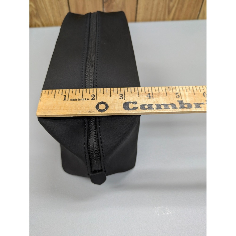 Burberry Toiletry Bag OS Black Neoprene Logo Zip Travel Pouch Minimalist - Picture 10 of 11